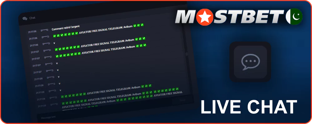 Chat for JetX Mostbet game users in Pakistan
