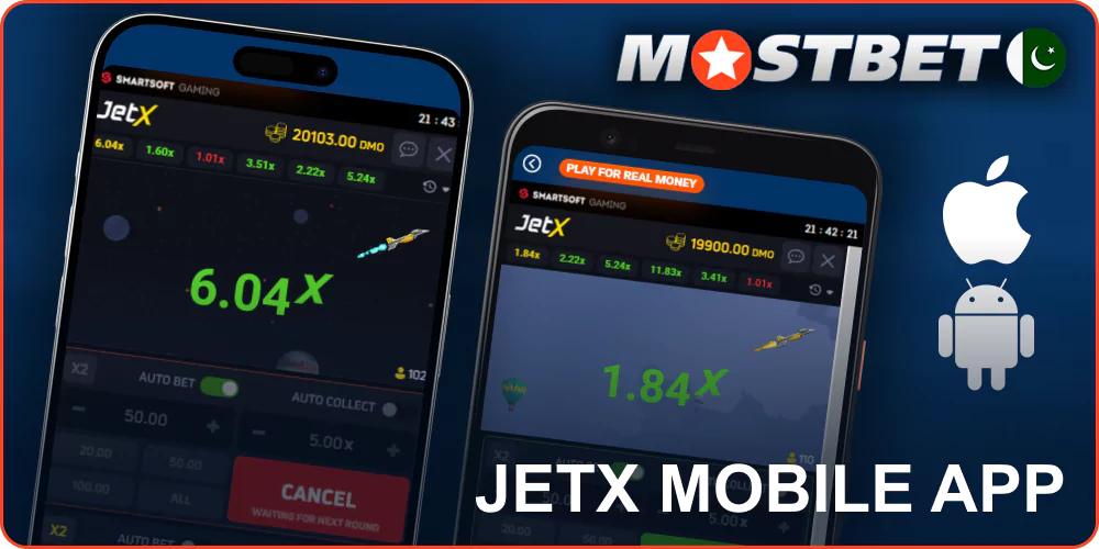 Mostbet Pakistan mobile app for JetX games