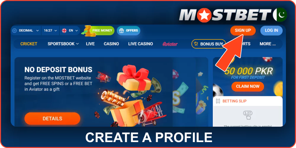 Sign up for Mostbet Pakistan